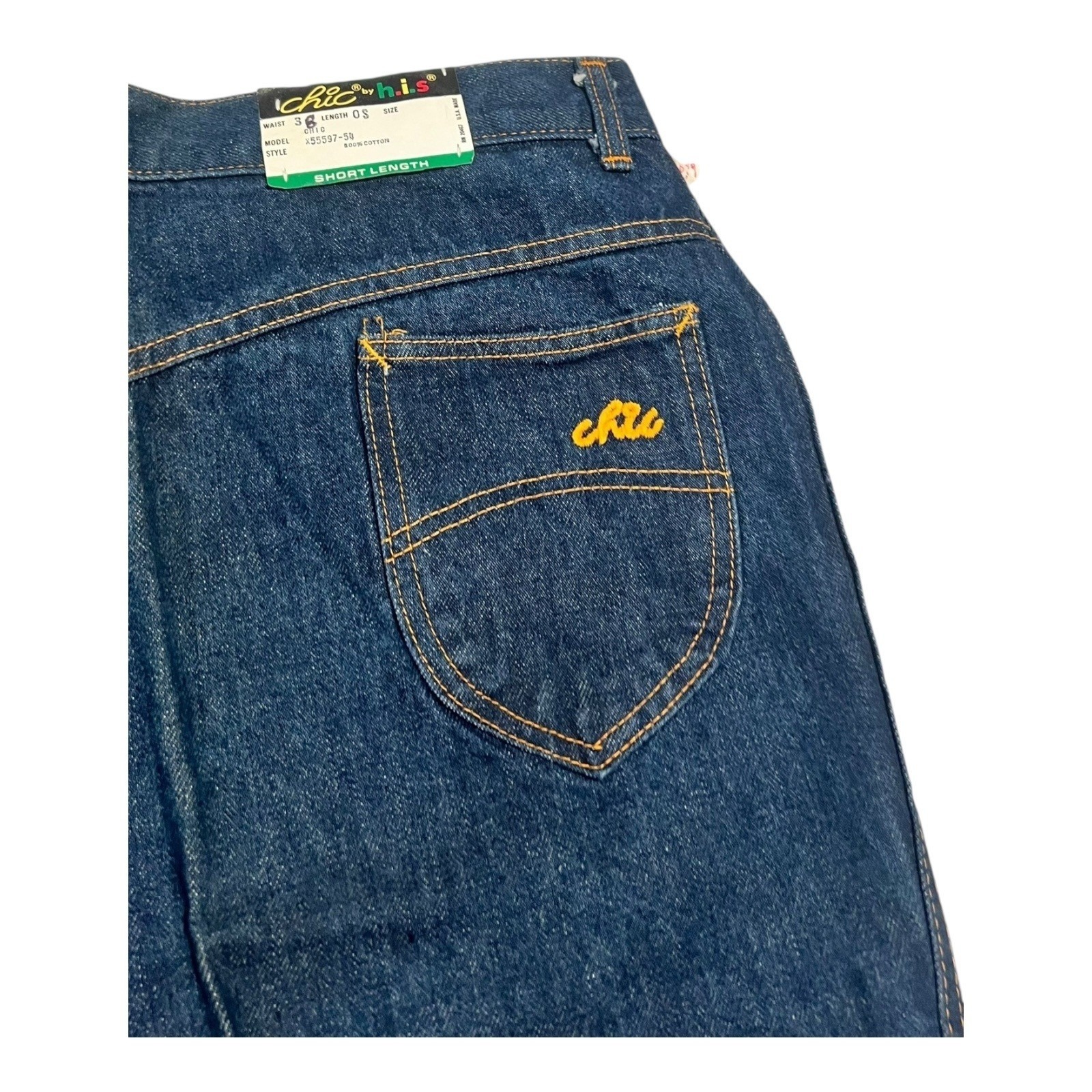 Nwt Vintage 80s Chic By H.I.S Women's W36 Blue Pleated Wide Leg Jeans Deadstock